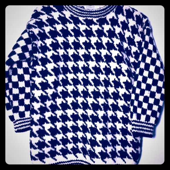 Thick wool check print sweater - Picture 2 of 6